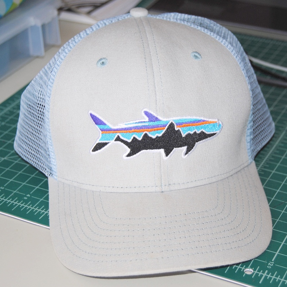 Patagonia Grey and Blue Trucker Hat